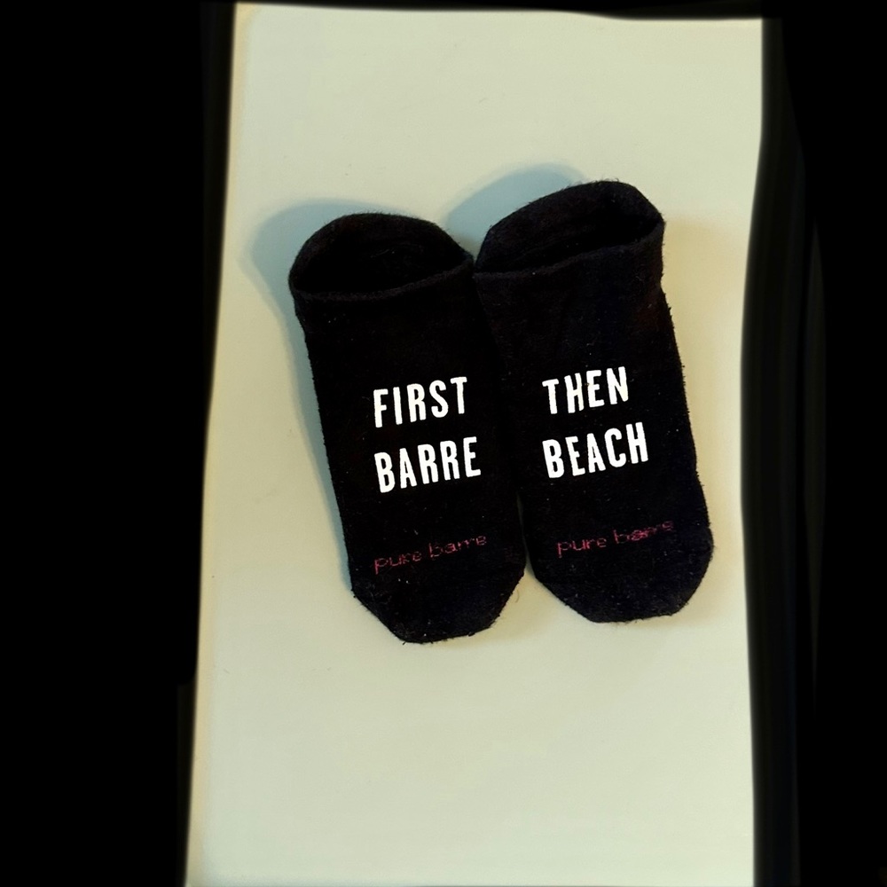 Pure Barre Socks - First Barre Then Beach